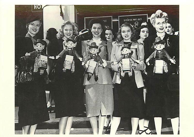 Mothers with Ventriloquist Dolls for Cancer Research in 1955 Modern Postcard