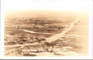 RPPC Overlooking Cedar Pass Hotel Cabin Camp Badlands Nat'l Park SD Postcard X48