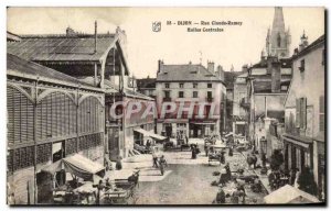 Old Postcard Dijon Rue Claude Ramey Central Market Hall