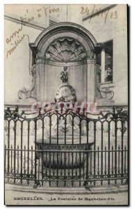 Postcard Ancienne Belgique Brussels fountain The Manneken pis