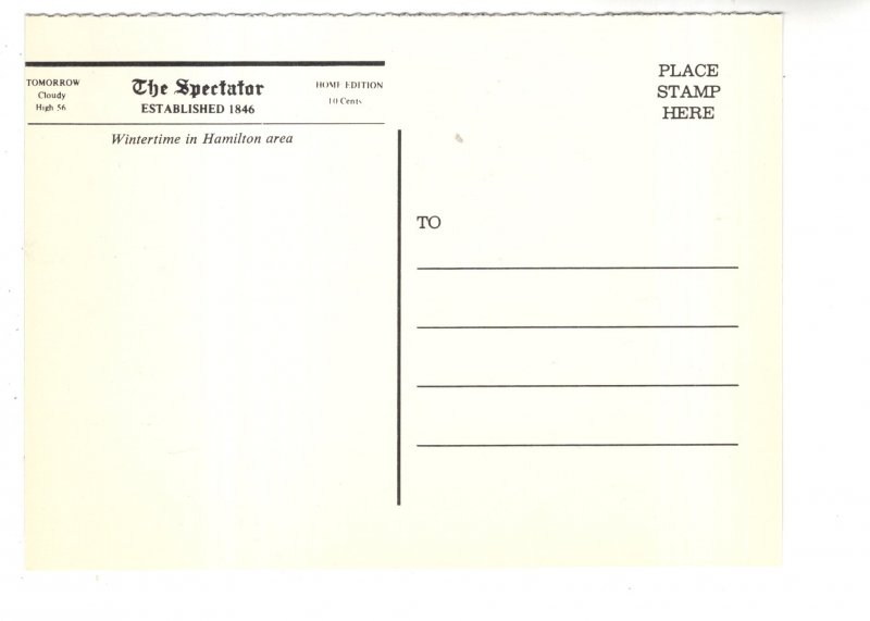 Wintertime,  Hamilton Area, Ontario, The Spectator Newspaper