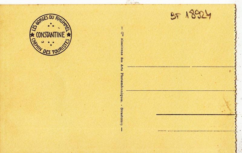 BF18924 la route de philippeville et la des constantine algeria front/back image