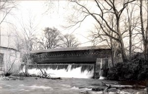 Bennington Vermont VT Papermill Village Bridge Real Photo Postcard