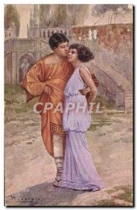 Old Postcard Fantasy Illustrator Woman Pizzalato