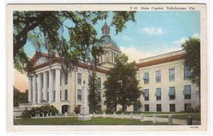 State Capitol Tallahassee Florida linen postcard