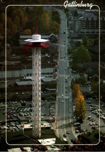 Tennessee Gatlinburg Panoramic View Of The Space Needle Looking Down Along Ai...