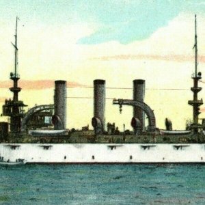 C.1910 USS Rhode Island Battleship Postcard P183