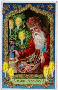 Santa - Bright Gold Trim - High Gloss