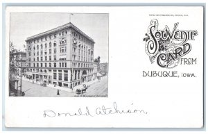 Dubuque Iowa IA Postcard Souvenir Card Donald Atchison Building 1900 PMC Antique