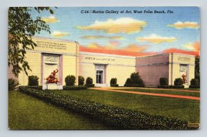 West Palm Beach Florida Norton Gallery Of Art Linen Cancel WOB Postcard