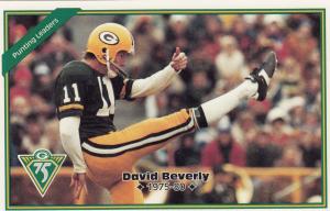 GREEN BAY PACKERS NEW POSTCARD 75th ANNIVERSARY PIX DAVID BEVERLY 1975-90