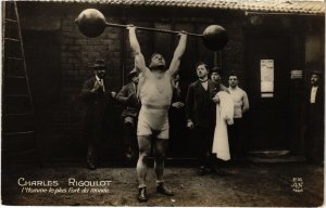 PC CHARLES RIGOULOT HOMME LE PLUS FORT DU MONDE WEIGHT LIFTING SPORTS (a37116)