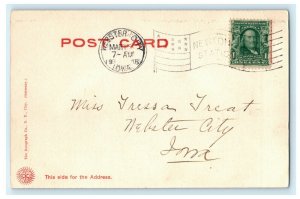 1906 Public Library Newton Massachusetts MA Webster City Antique Postcard
