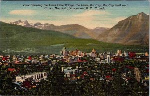 Postcard PANORAMIC SCENE Vancouver British Columbia BC AK4508