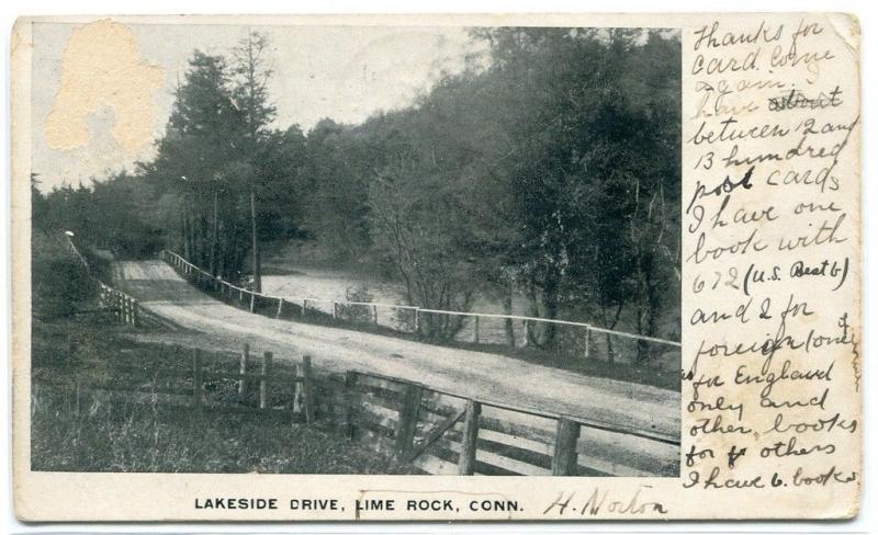 Lakeside Drive Lime Rock Connecticut 1905 postcard