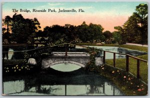 Vtg Jacksonville Florida FL The Bridge Riverside Park 1910s View Old Postcard