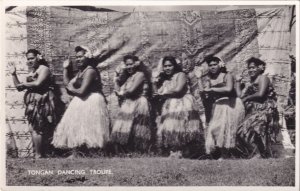 Tongan Dancing Troupe Oceanic Tonga Real Photo Postcard