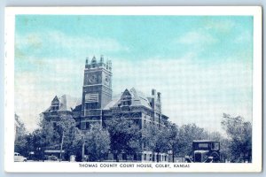 Colby Kansas KS  Postcard Thomas County Court House Exterior c1920's Antique