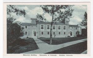 Memorial Hall University Colorado Boulder postcard