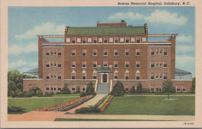 Postcard Rowan Memorial Hospital Salisbury NC