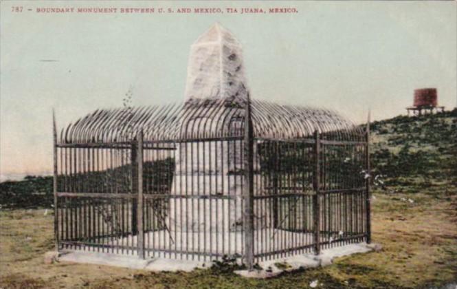 Mexico Tijuana Boundary Monument Between United States and Mexico