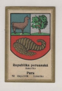 Rueger Chocolates Vignette Trade Cards National Coats of Arms- Peru #62