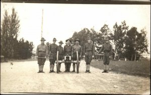 WWI US Army Soldiers Pose With Cannon c1915 Real Photo Postcard