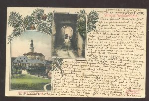 1910 SCHLOSS WEESENSTEIN GERMANY MULTI VIEW GERMAN VINTAGE POSTCARD STAMP