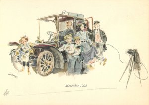 Mercedes Benz Advertising Postcard Gruss Aus Stuttgart 1904 Mercedes Art