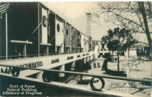 Chicago Expo Court of States B&W Postcard Unused