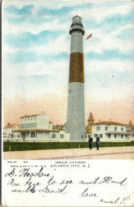 Vtg 1906 Absecum Lighthouse Atlantic City New Jersey NJ Postcard