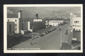 RPPC ANCHORAGE ALASKA DOWNTOWN MAIN STREET SCENE REAL PHOTO POSTCARD