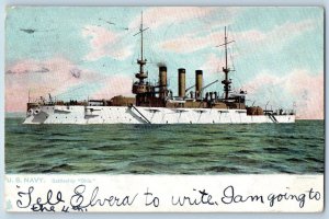 Ohio OH Postcard Battleship US Navy Steamer Ship 1908 Raphael Tuck Son Vintage