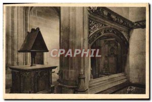 Postcard Old Brou Church Bourg Details L & # 39Oratoire lectern and Marguerit...