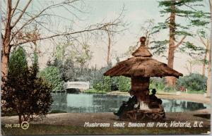 Mushroom Seat Beacon Hill Park Victoria BC Unused Postcard F10