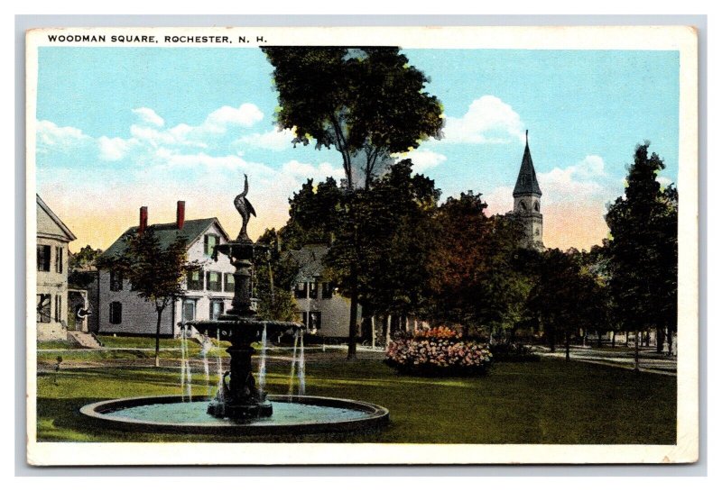 Woodman Square RochesterNew Hampshire NH UNP WB  Postcard H20