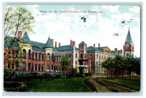 1909 Home Of The Feeble Minded Fort Wayne Indiana IN Posted Antique Postcard