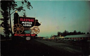 Colonial Heights Virginia 1960s Postcard Old Stage Motor Inn Roadside Motel