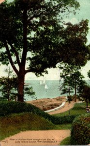 New York New Rochelle Hudson Park View Through Echo Bay To Long Island Sound ...