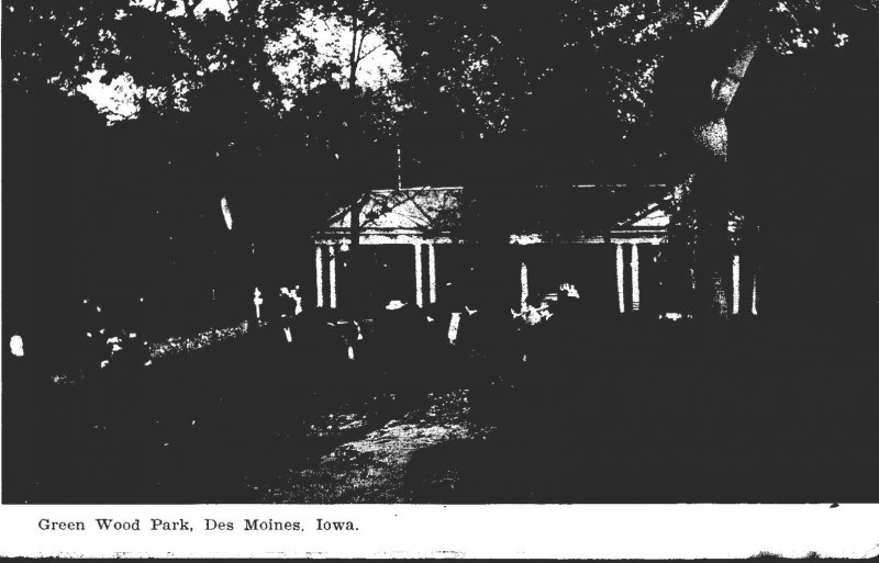 Iowa Des Moines View In Green Wood Park 1909