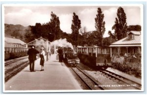 RPPC HYTHE, United Kingdom ~ Miniature STEAM RAILROAD TRAIN ~ c1930s  Postcard