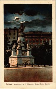 CPA AK GENOVA Monumento a C. Colombo e Grand Hotel Savoie ITALY (505915)