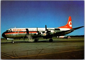 Airplane Ansett Airlines of Australia Lockhead Electra L-188af VH-RMC Postcard