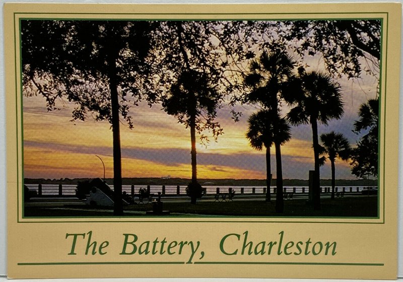 South Carolina Charleston White Point Gardens The Battery Ocean Scene Postcard