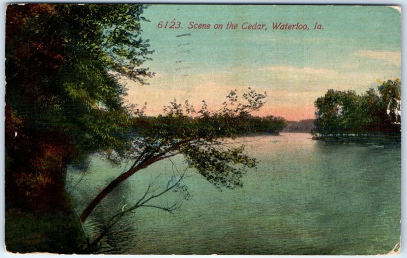 x12 LOT c1910s Waterloo, IA Various Cedar River Views Litho Photo Postcards A64