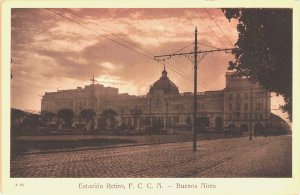 BUENOS AIRES ARGENTINA~ESTACION RETIRO-RAILROAD STATION~PEUSER PHOTO POSTCARD