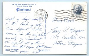 PINEHURST, NC North Carolina  12th Hole GOLF COURSE No. 1 1963 Postcard