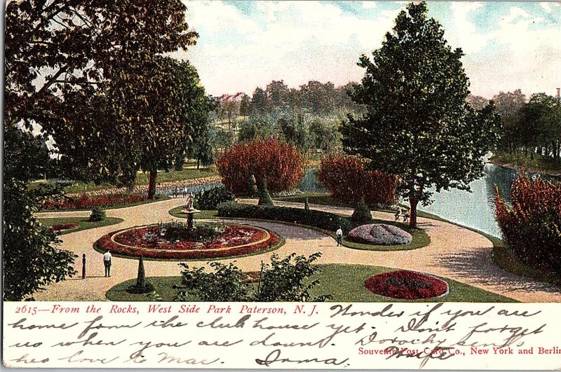 Postcard PARK SCENE Paterson New Jersey NJ AI5157