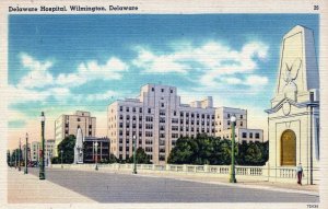 Delaware Hospital Wilmington Delaware Vintage Linen Post Card