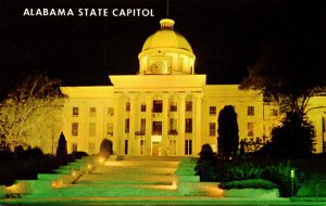 Alabama Montgomery State Capitol Building At Night